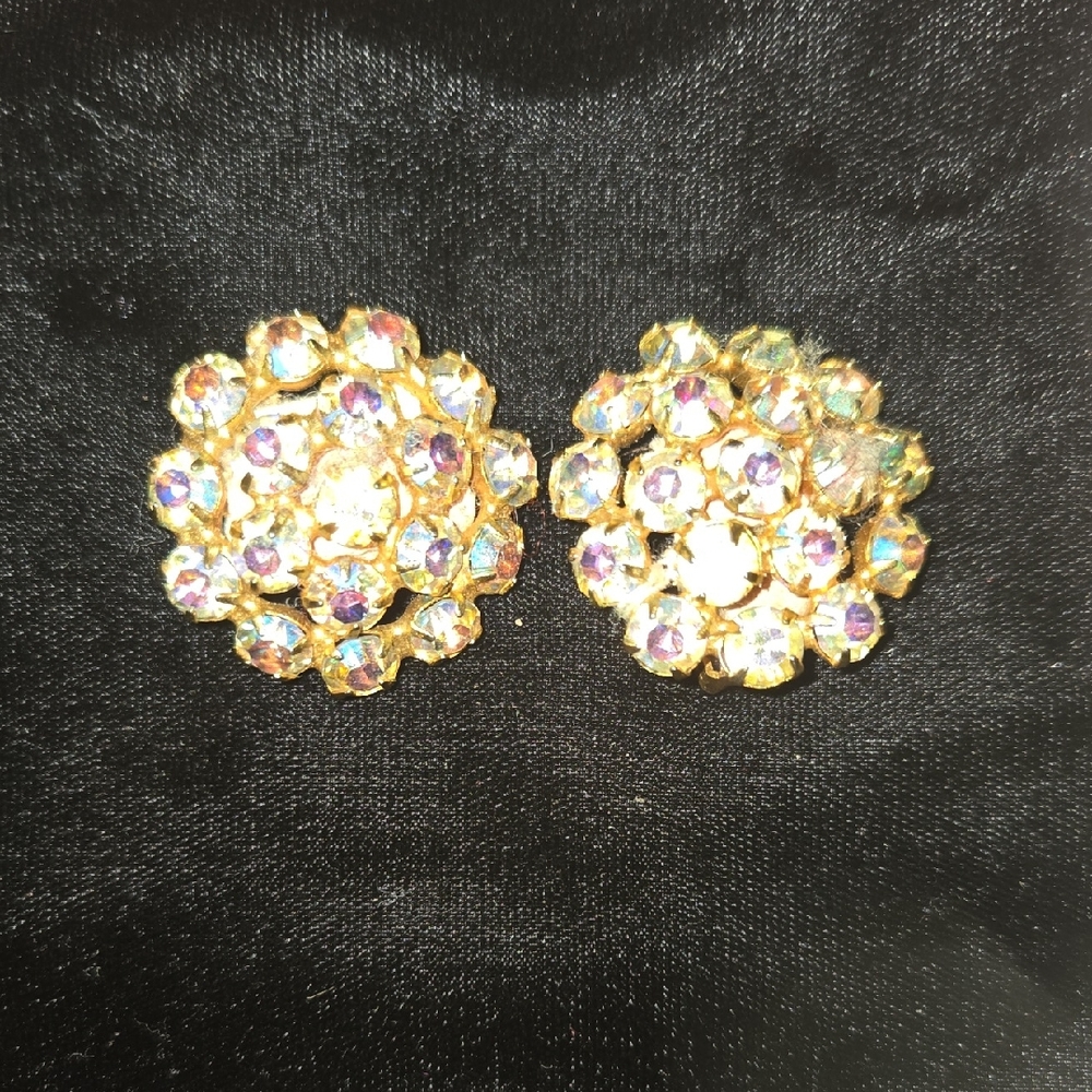 Elegant Gold and Purple Crystal Earrings